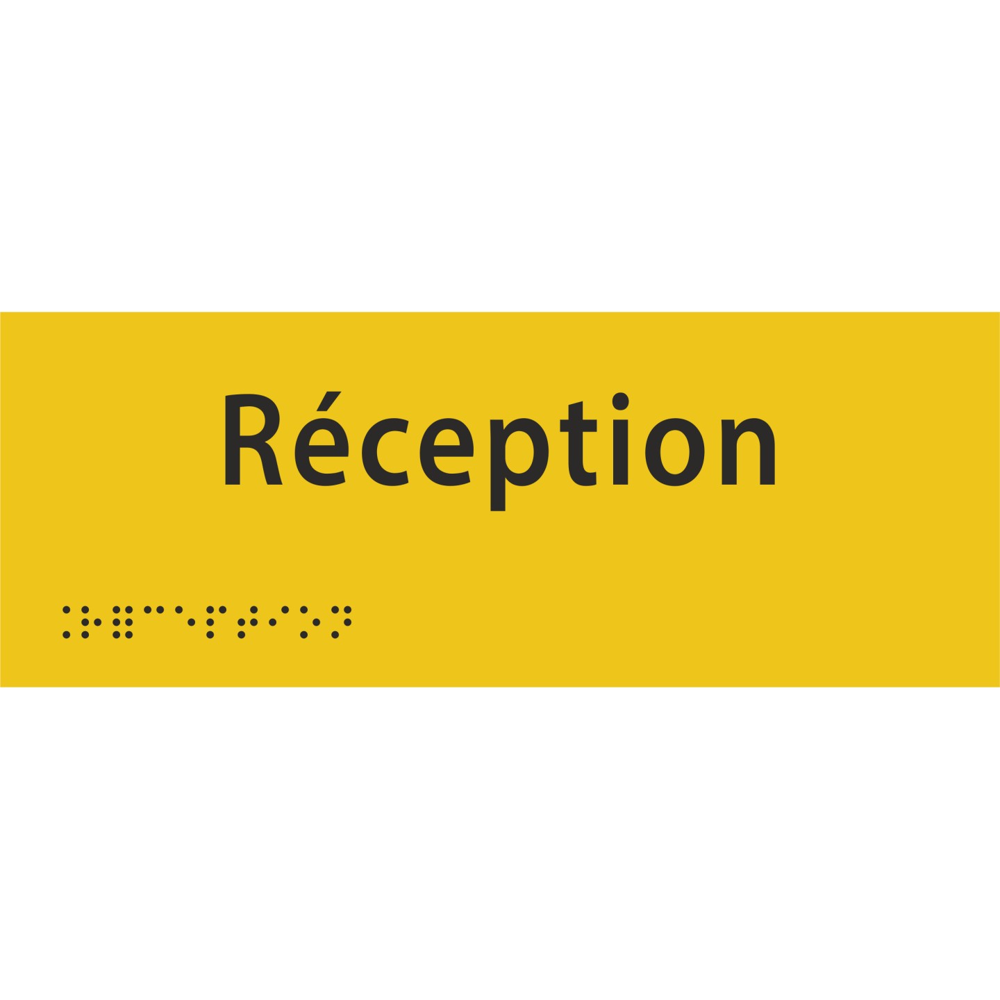 Plaque porte avec Braille et relief   "Réception"