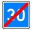 Panneau routier "Fin de vitesse conseillée - 30km/h" C4b