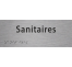 Plaque porte avec Braille et relief "Sanitaires"