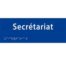 Plaque de porte avec braille et relief "Secrétariat"