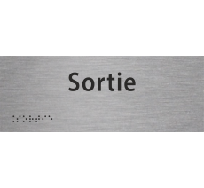 Plaque de porte avec braille et relief - Sortie