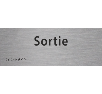 Plaque porte avec Braille et relief "Sortie"