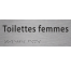 Plaque porte Braille Toilettes femmes argent