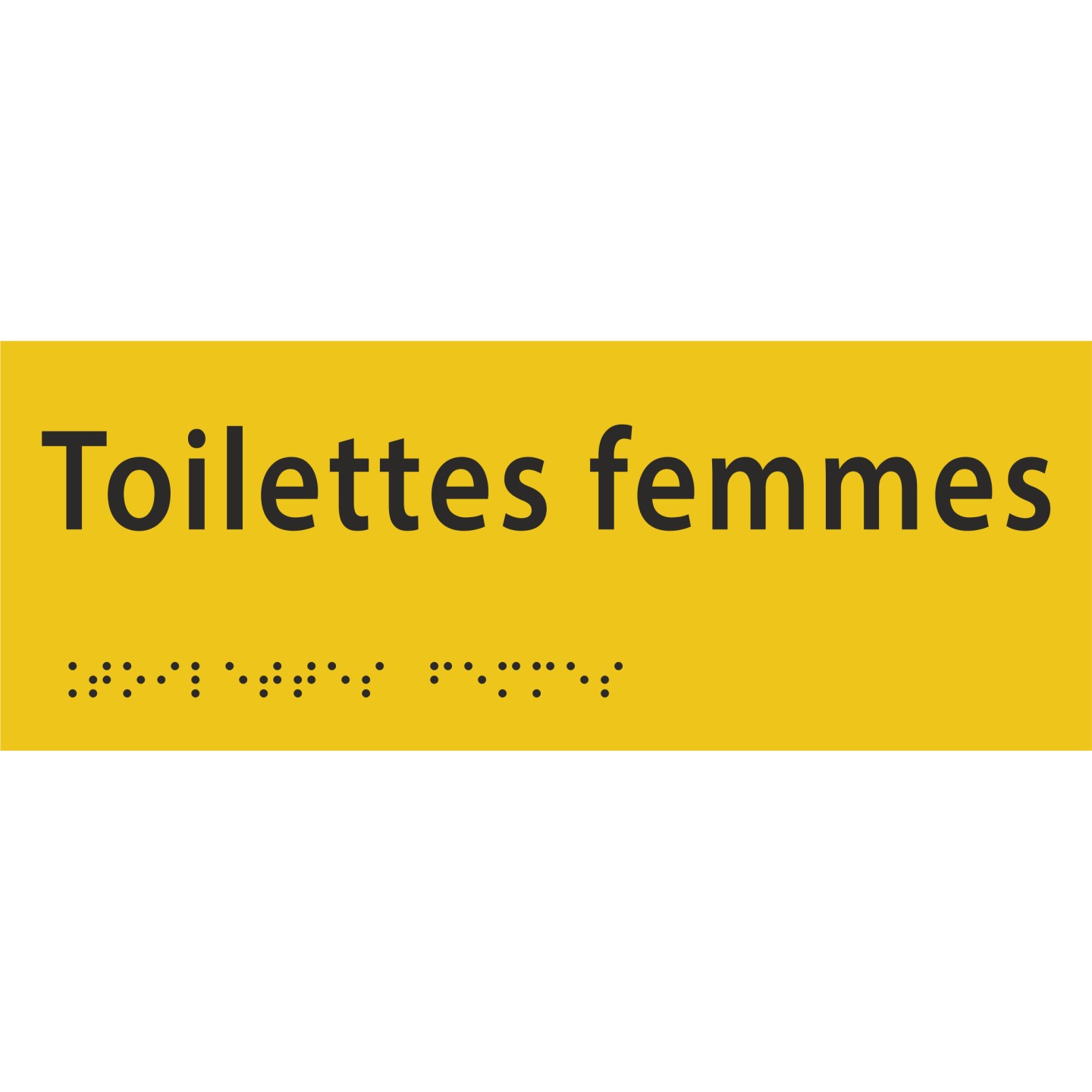 Plaque porte Braille Toilettes femmes jaune
