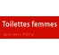 Plaque porte Braille Toilettes femmes rouge
