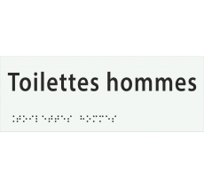Plaque de porte avec braille et relief "Toilettes hommes"