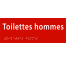 Plaque porte Braille Toilettes hommes rouge