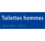 Plaque porte Braille Toilettes hommes bleu