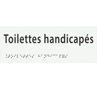 Plaque porte Toilettes handicapés blanc