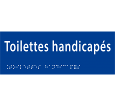 Plaque porte avec Braille et relief - Toilettes handicapés