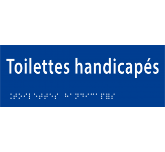 Plaque porte avec Braille et relief "Toilettes handicapés"