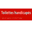 Plaque porte Toilettes handicapés rouge