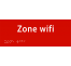 Plaque porte avec Braille et relief "Zone wifi"