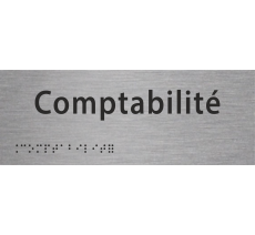 Plaque de porte avec braille et relief "Comptabilité"