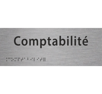 Plaque porte avec Braille et relief "Comptabilité"