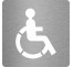 Plaque porte picto alu brossé découpé Toilettes handicapé