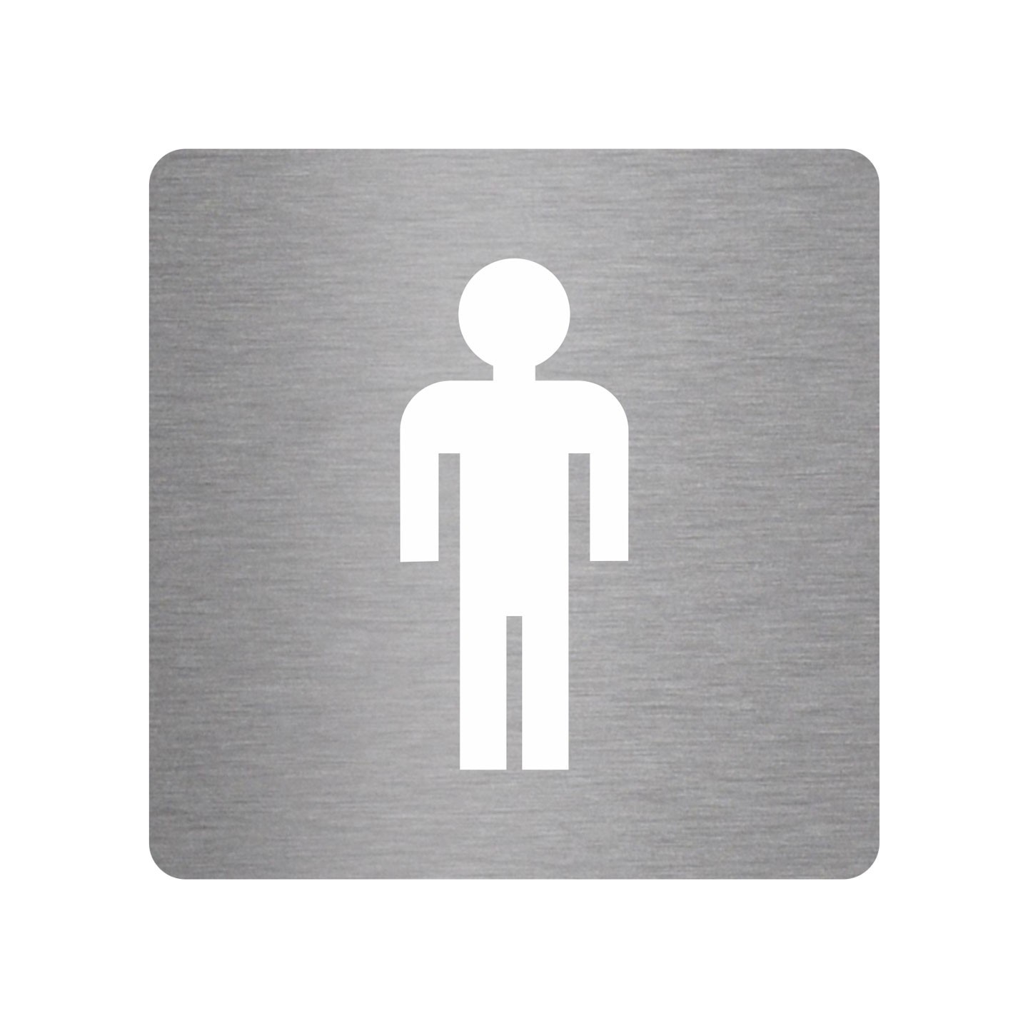 Plaque porte picto alu brossé découpé  Toilettes garçon