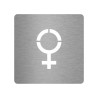 Picto alu brossé découpé pochoir 100mm de haut Symbole Femme