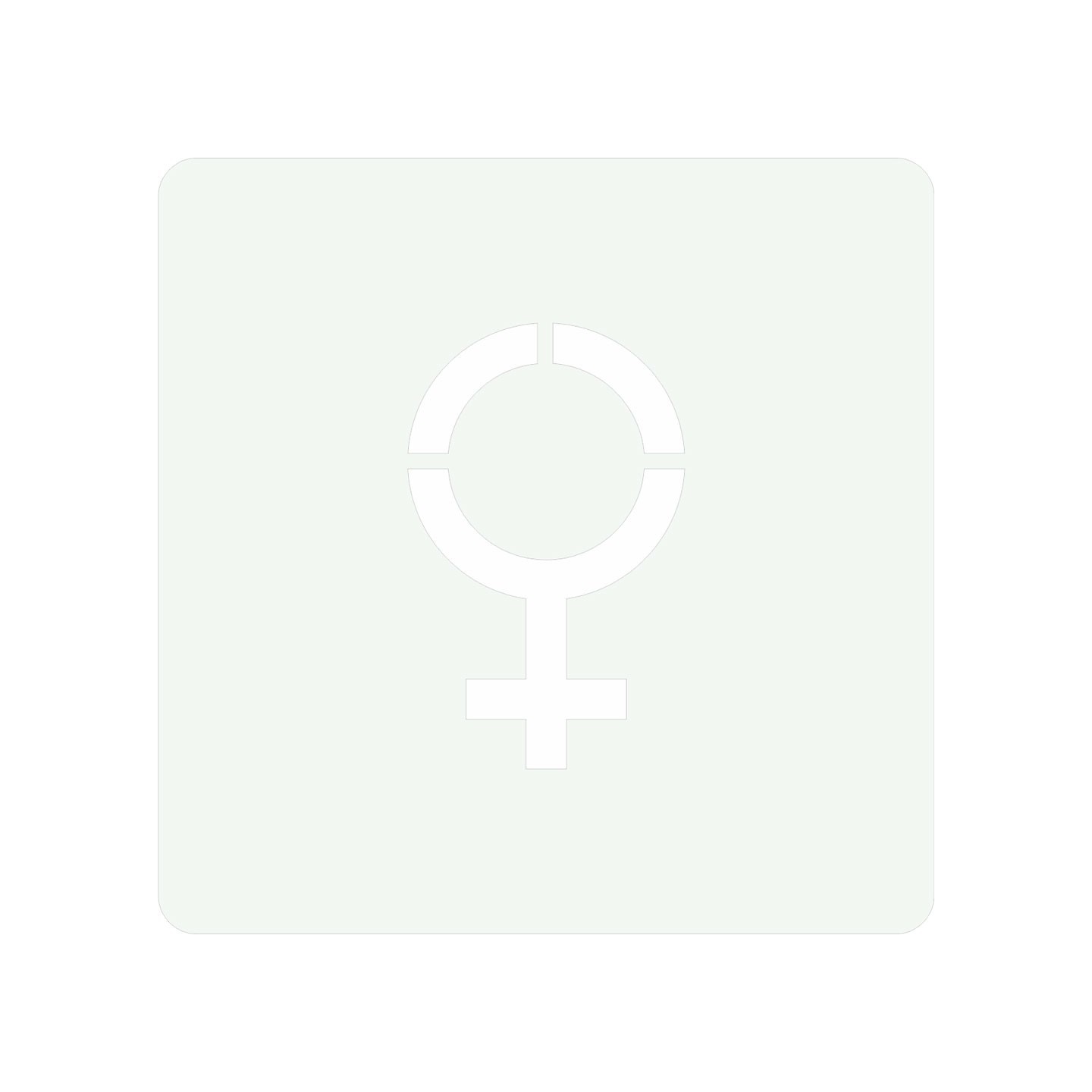 Picto alu brossé découpé pochoir 100mm de haut Symbole Femme