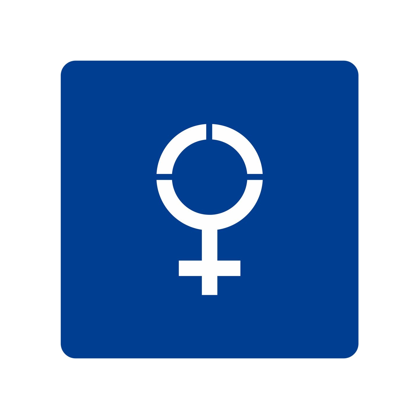 Picto alu brossé découpé pochoir 100mm de haut Symbole Femme