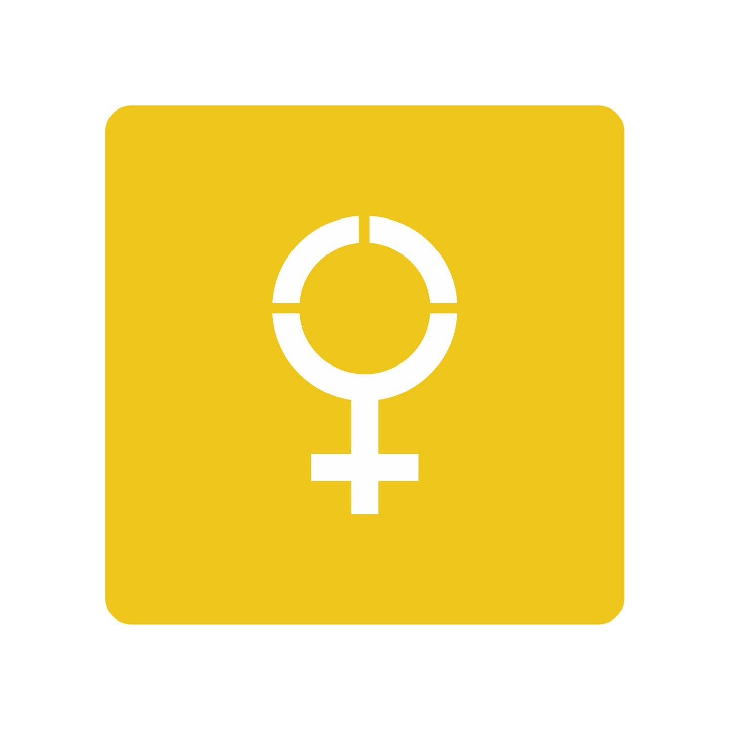 Picto alu brossé découpé pochoir 100mm de haut Symbole Femme