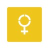 Picto alu brossé découpé pochoir 100mm de haut Symbole Femme
