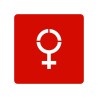 Picto alu brossé découpé pochoir 100mm de haut Symbole Femme