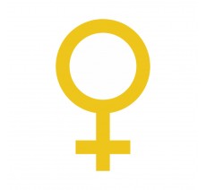 Plaque porte picto en alu ou pvc découpé "Symbole Femme", 5 coloris au choix