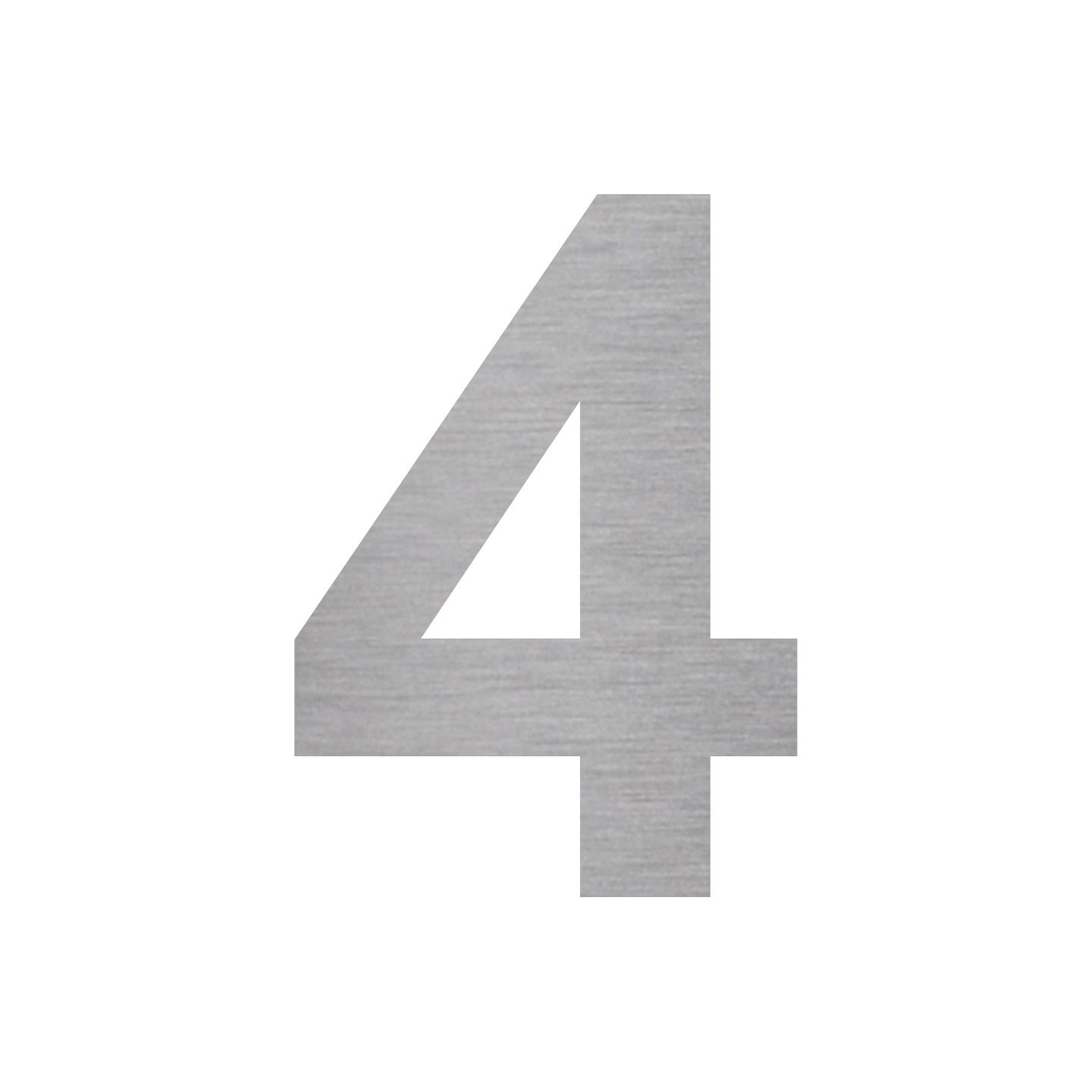 Plaque porte picto alu brossé découpé "4"