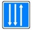 Panneau routier "Section de routes à trois voies" C29c