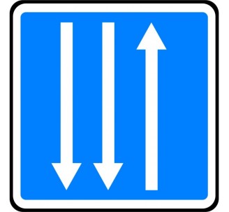 Panneau routier "Section de routes à trois voies" C29c