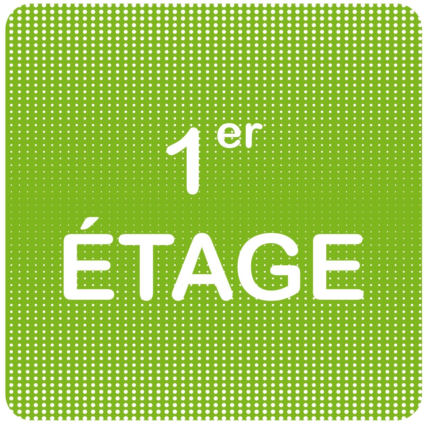 Plaque de porte "Point Picto" en plexi ou alu - 1er étage