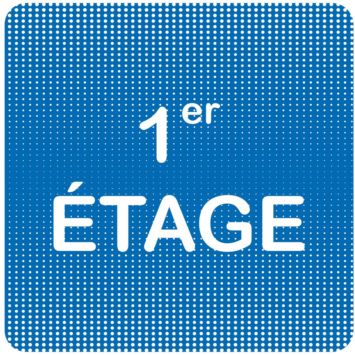 Plaque de porte "Point Picto" en plexi ou alu - 1er étage