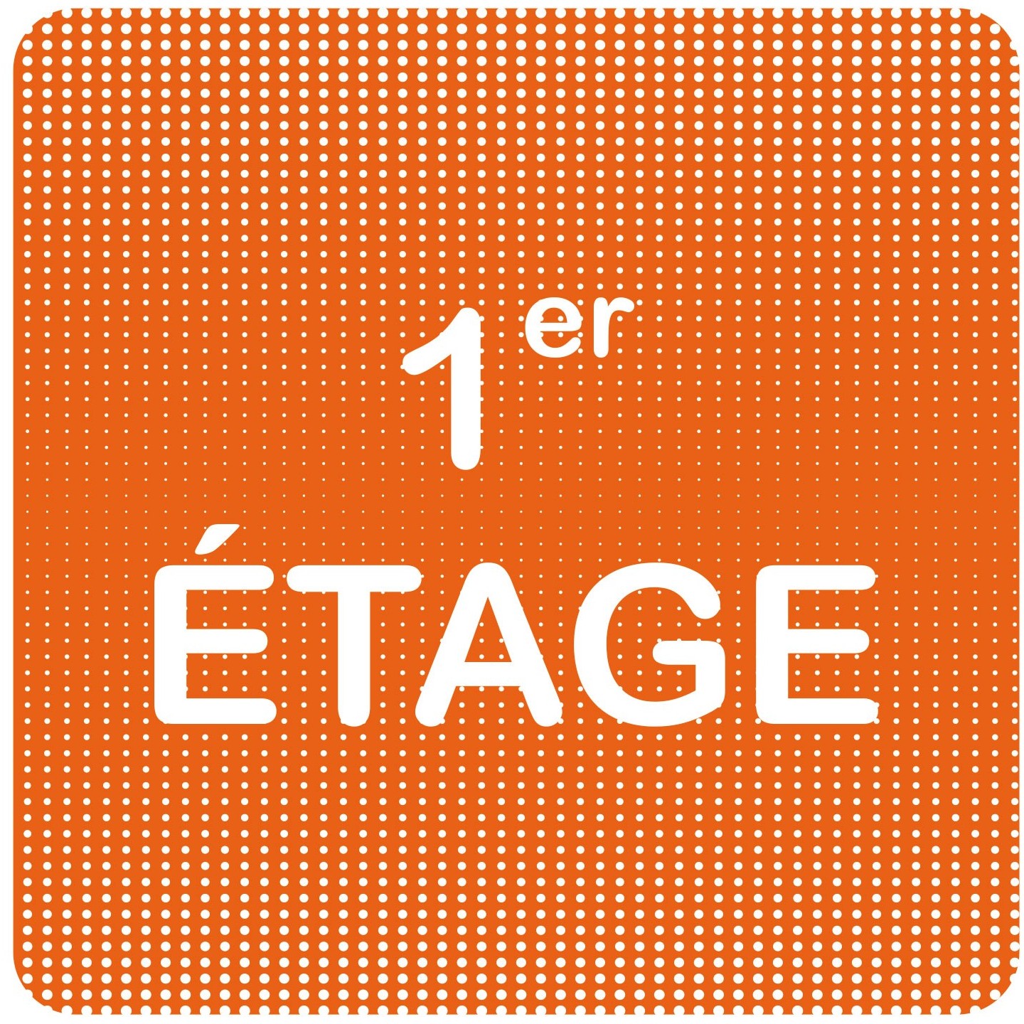 Plaque de porte "Point Picto" en plexi ou alu - 1er étage