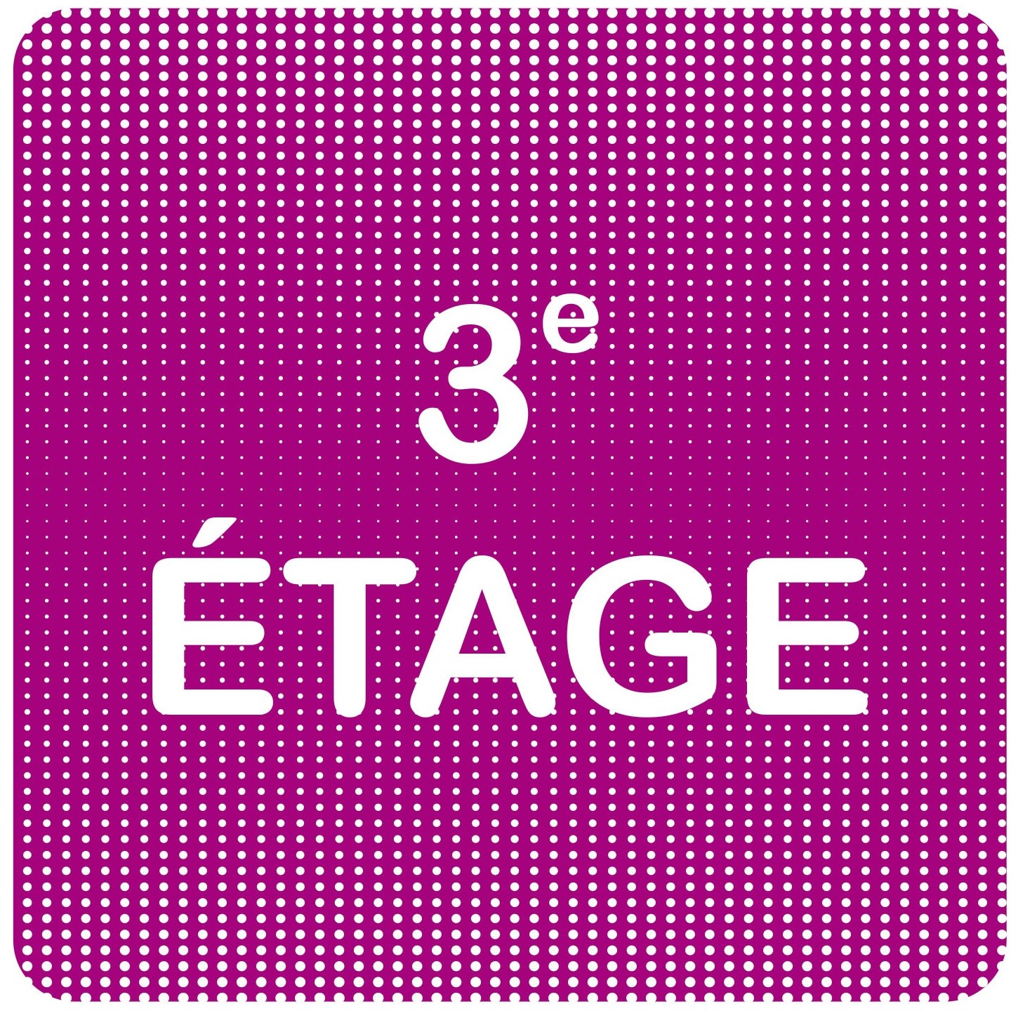 Plaque de porte "Point Picto" en plexiglass/aluminium - 3e étage