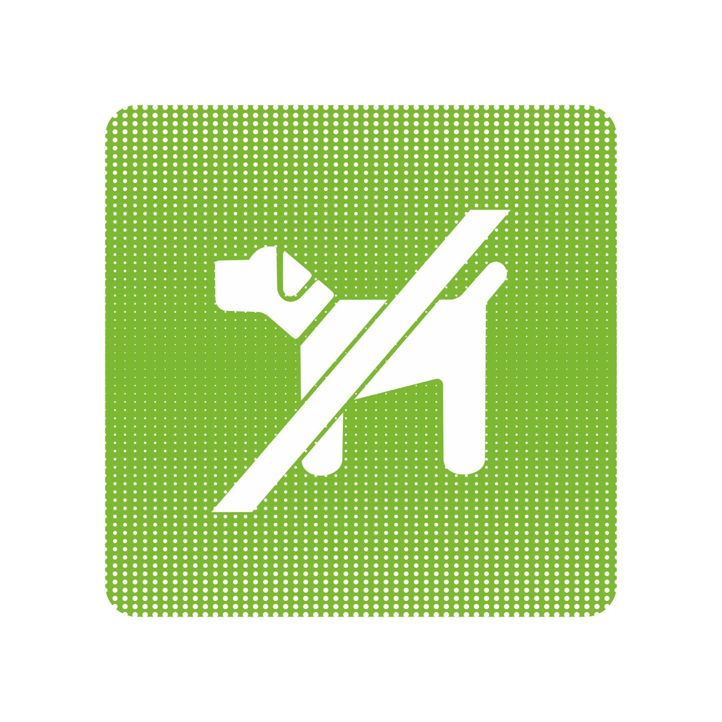 Plaque de porte "Point Picto" en plexi ou alu - Chien interdit