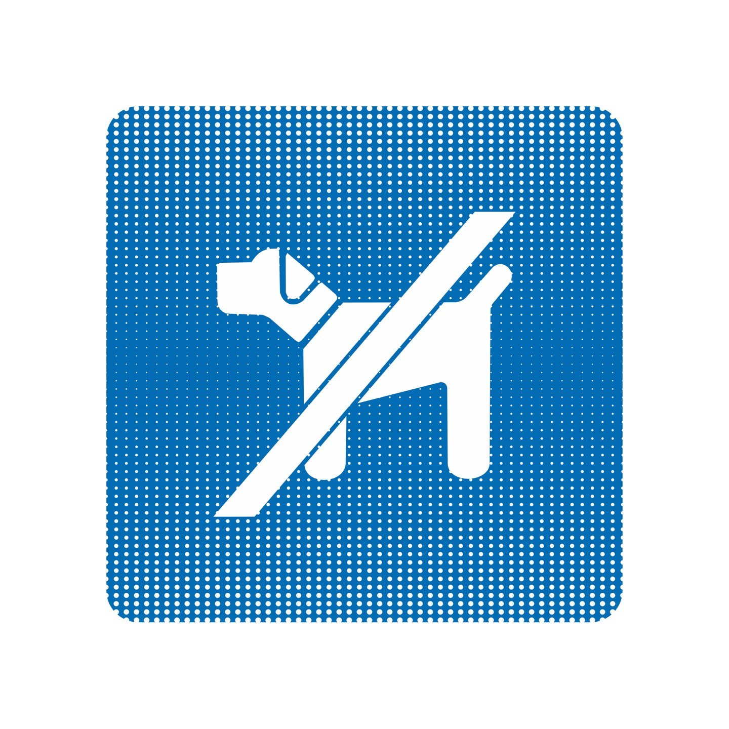 Plaque de porte "Point Picto" en plexi ou alu - Chien interdit