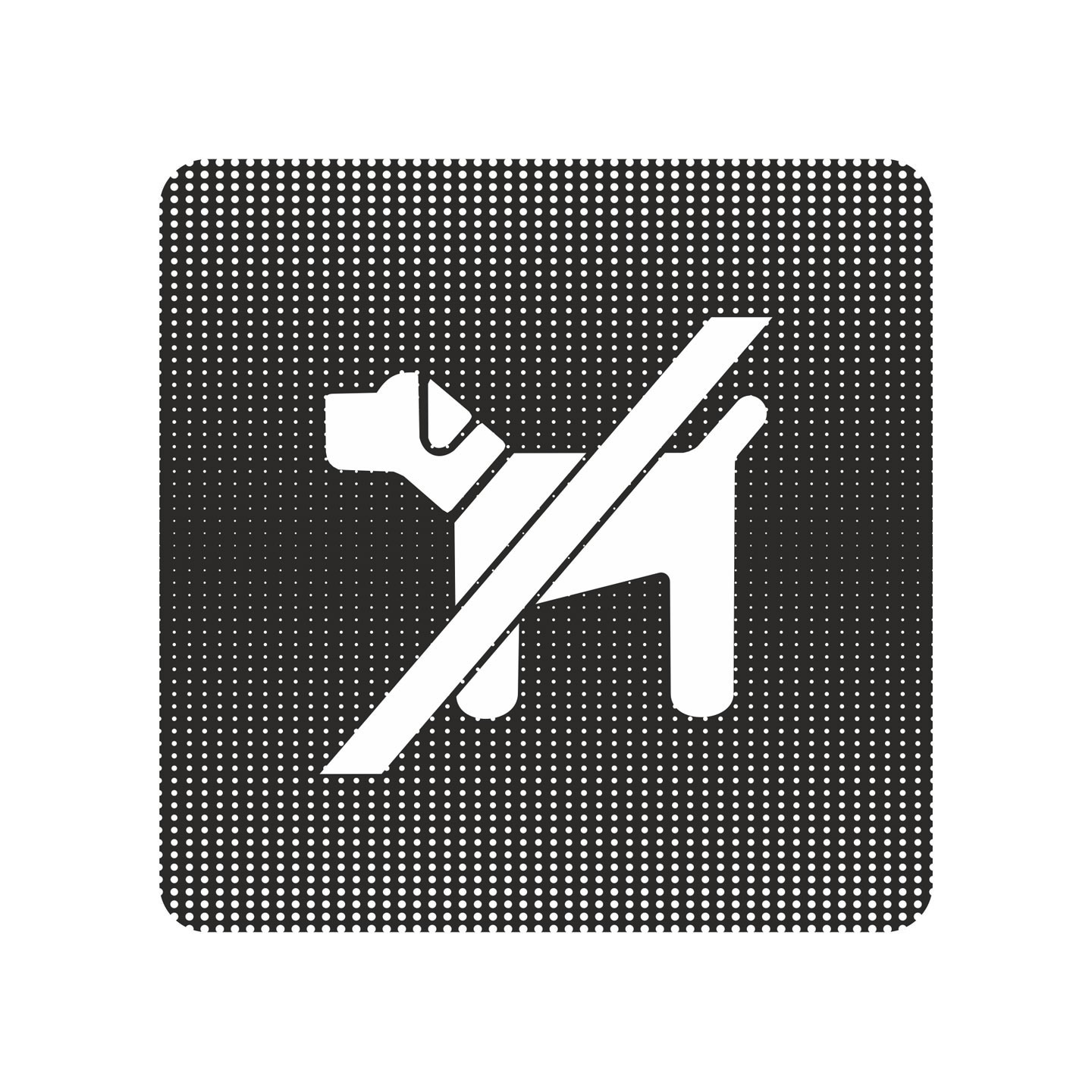 Plaque de porte "Point Picto" en plexi ou alu - Chien interdit