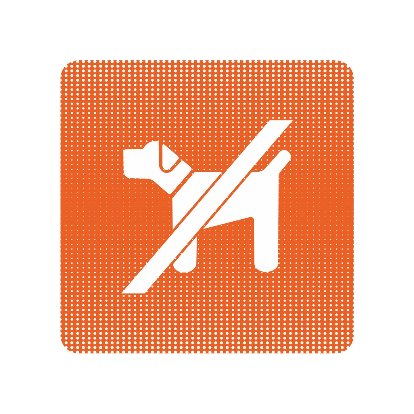 Plaque de porte "Point Picto" en plexi ou alu - Chien interdit