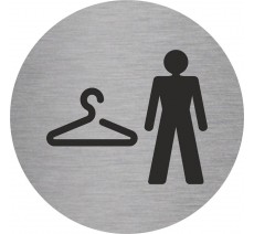 Plaque de porte ronde "Vestiaire hommes" - pictogramme