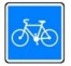 Panneau routier "Piste conseillée et réservée aux vélos" C113