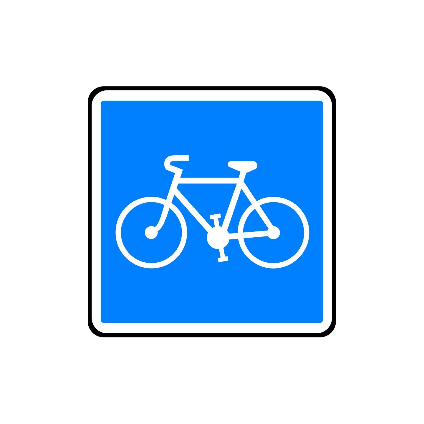 Panneau type routier Piste conseillée et réservée aux cycles