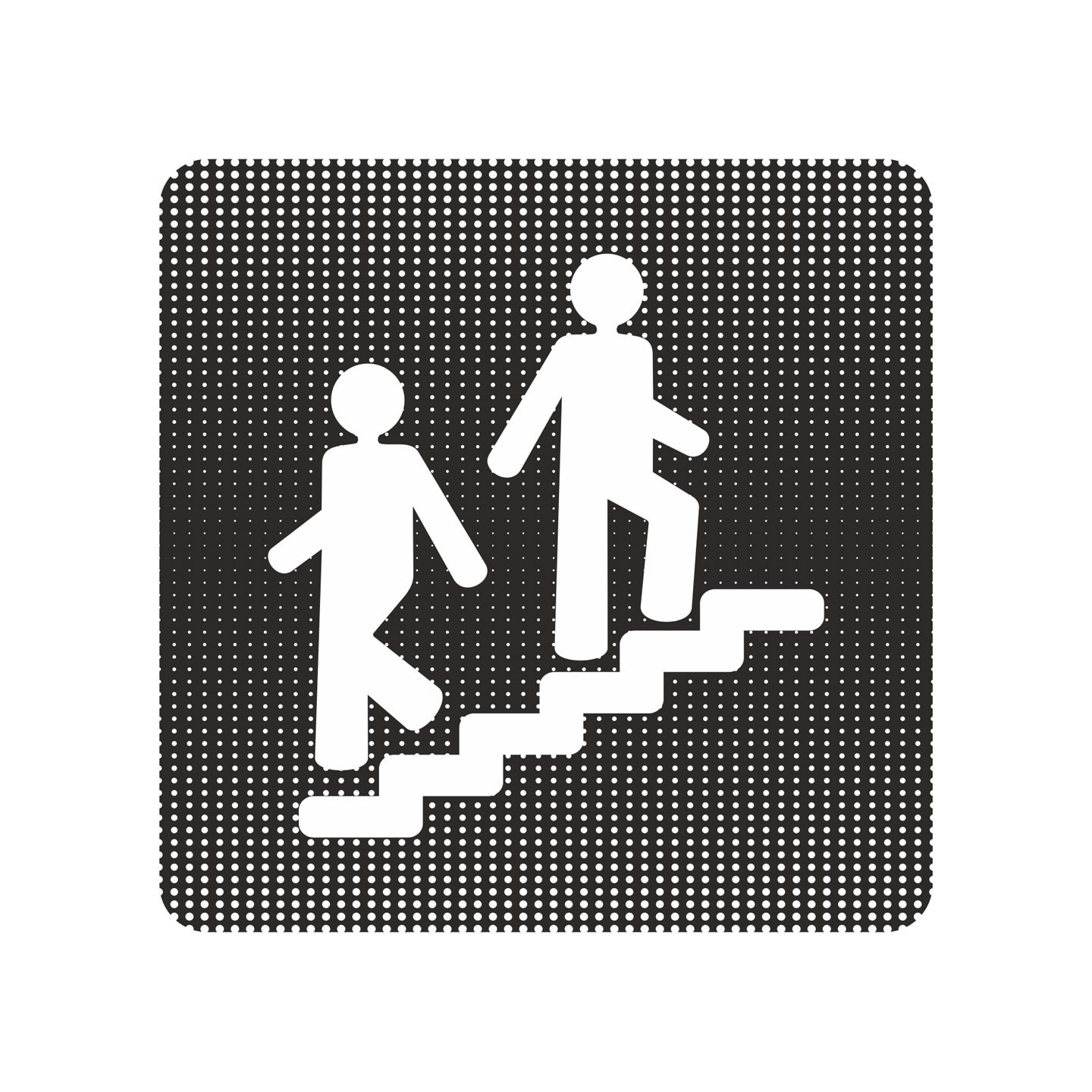 Plaque de porte "Point Picto" en plexiglass/aluminium - Escalier