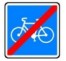 Panneau routier "Fin de piste conseillée et réservée aux vélos" C114