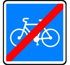 Panneau routier "Fin de piste conseillée et réservée aux vélos" C114