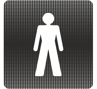 Plaque de porte "Point Picto" - Toilettes homme