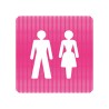 Plaque de porte "Point Picto" en plexiglass ou alu - Toilettes mixtes