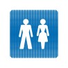 Plaque de porte "Point Picto" en plexiglass ou alu - Toilettes mixtes