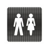 Plaque de porte "Point Picto" en plexiglass ou alu - Toilettes mixtes