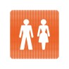 Plaque de porte "Point Picto" en plexiglass ou alu - Toilettes mixtes